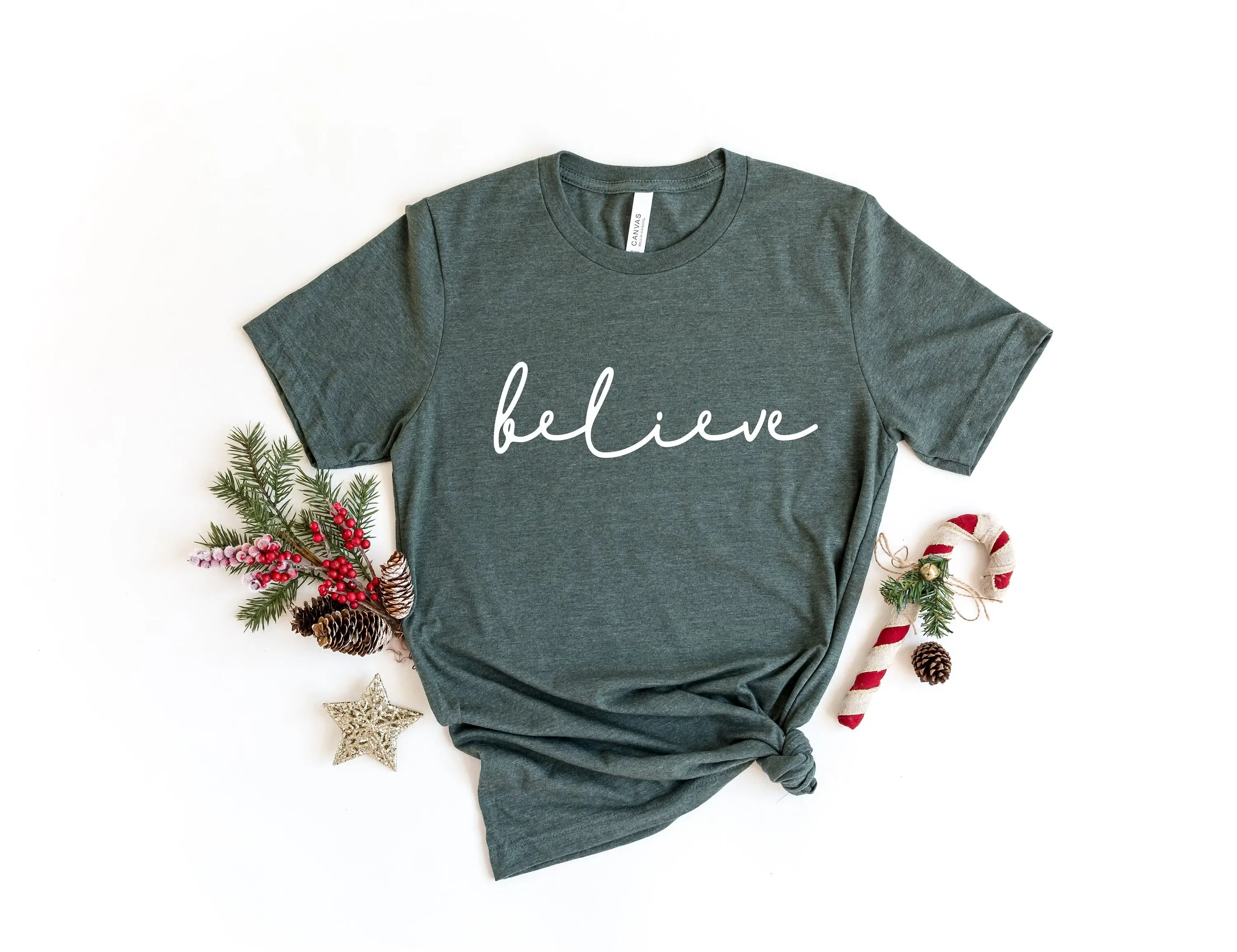 Верьте рубашка религиозная Рождественская женская христианская