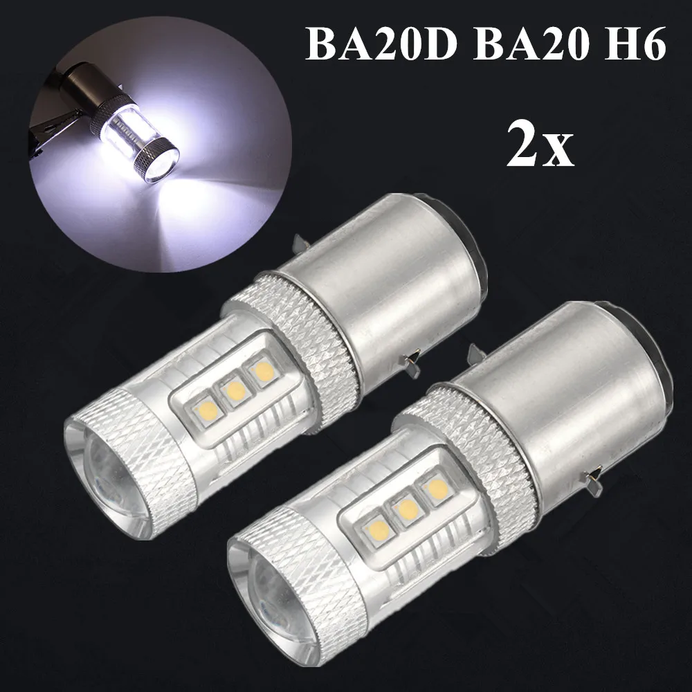 

2 шт./лот H6 BA20D 16 светодиодных мотоциклетных фар, светодиодные супер-яркие лампы, лампы для мотоциклов, мопедов, квадроциклов, фар, лампа