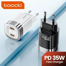 Toocki 노트북 샤오미 아이폰 13 12 용 고속 충전기, GaN USB C 타입 고속 충전 PD3.0, 한국 EU 플러그, 35W