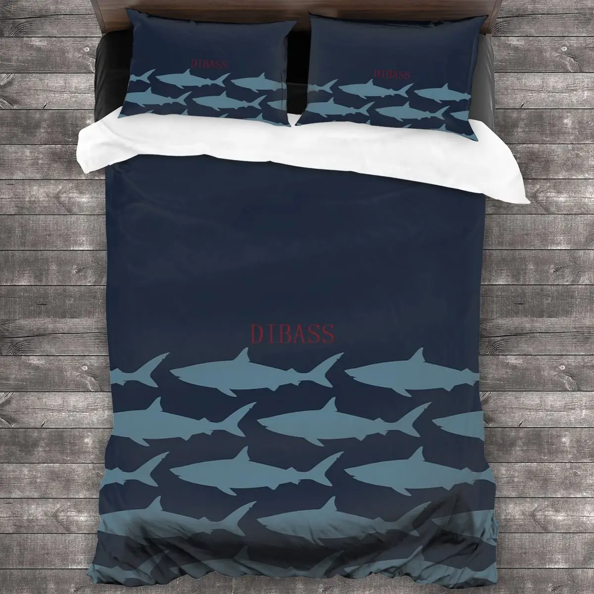 

Shark Pattern Soft Microfiber Comforter Set with 2 Pillowcase, Quilt Cover With Zipper Closure King Size Comforter Cover