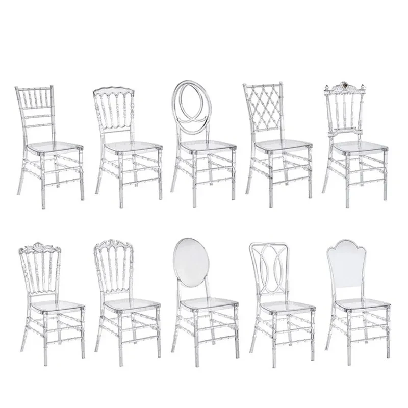 

50 Pcs New Transparent Crystal Chiavari Detachable Acrylic Resin Funiture Wedding Chair For Wedding Moment Or Hotel Party