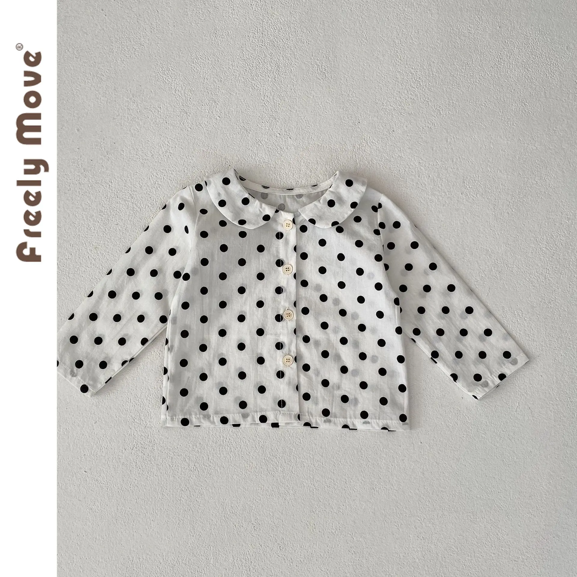 

Freely Move All-match Shirt Children Casual Tops Princess Shirt for Tddler Girl 2023 New Sweet Dot Baby Girls Long Sleeve Shirt