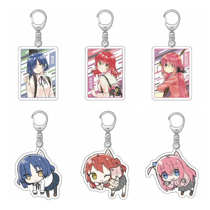 

6CM Anime Bocchi the rock Figures Gotou Hitori Ijichi Nijika Yamada Ryo Kita Ikuyo Cosplay Acrylic Cute Key Chains Fans Gifts