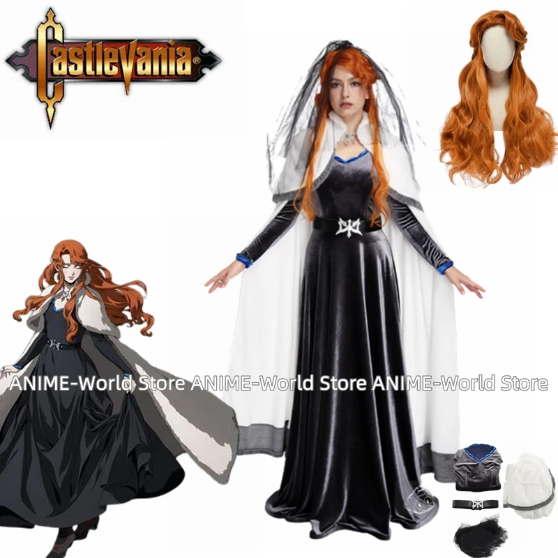 Женский костюм для косплея Lenora платье халат с плащом и вуалью костюмы на Хэллоуин
