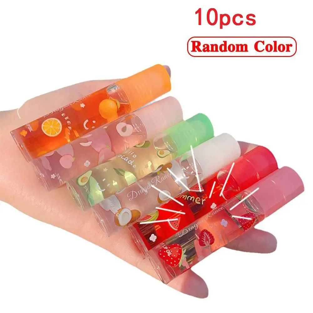 

10PC Transparent Lip Gloss Clear Oil New Lip Glaze Velvet Matte Air Sexy Cute Fruit Lip Balm Liquid Moisturizing Plumper