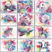artsailing 5d diy diamond painting animals colorful lion owl horse canvas embroidery cross stitch full round paste mosaic