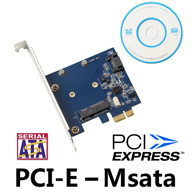 PCI Express X1 to MSATA SSD SATA 3.0 Combo Expansion Card 6Gbps ASM1061 Chipset PCIE SATA Converter Adapter Cards