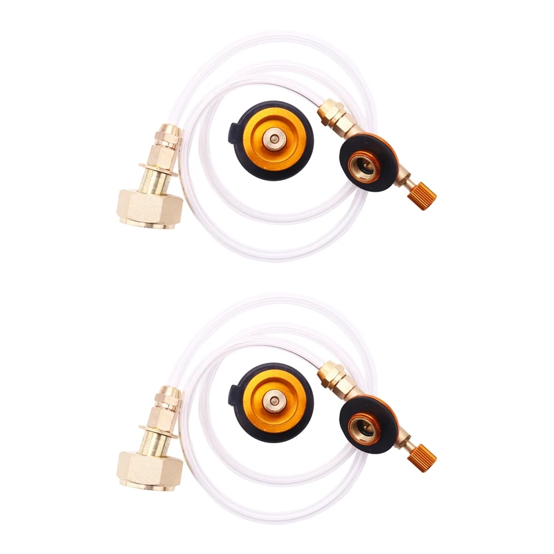 

2X Outdoor Gas Stove Camping Stove Propane Refill Adapter Burner LPG Flat Cylinder Tank Coupler Bottle Adapter Save