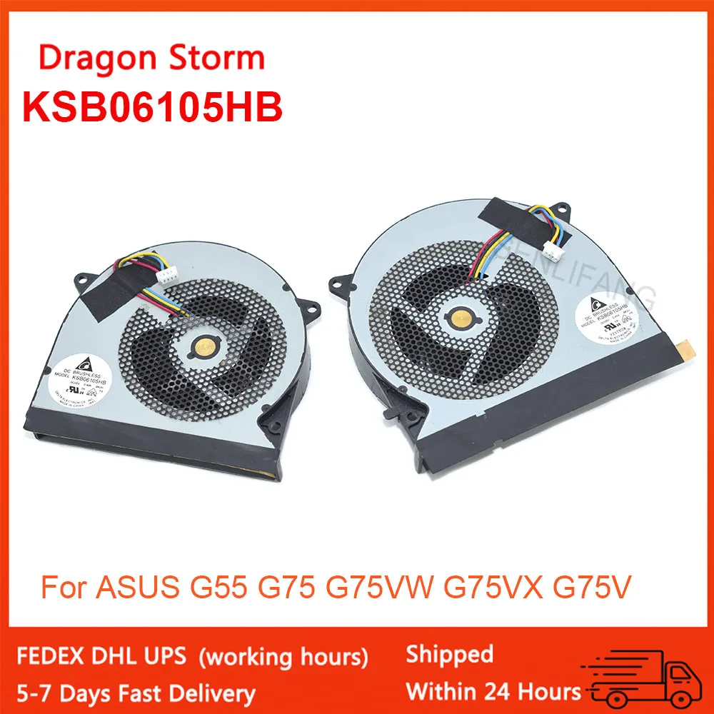 Для ASUS G75VW G75VX G75V G75 DC05V 0 40A KSB06105HB KSB06105HB-BK2H KSB06105HB-BK2J KSB06105HB-AJ10 4-контактный вентилятор