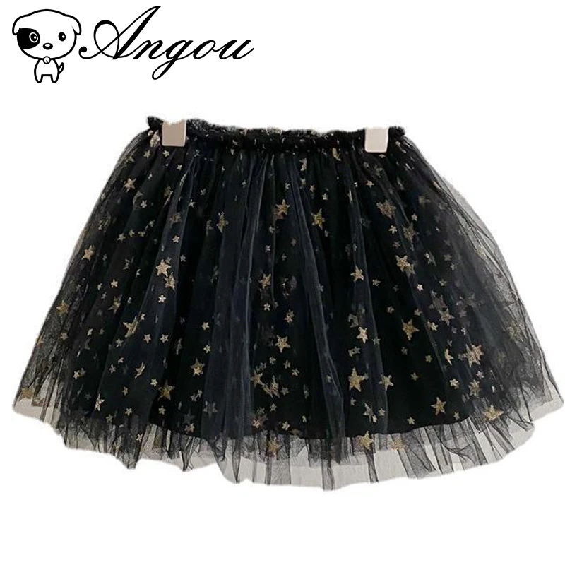 

Angou Children Baby Girl Fluffy Skirt Fashion Skirt Elastic Waist Sweet Stars Princess Solid Color Baby Girl Party Dress
