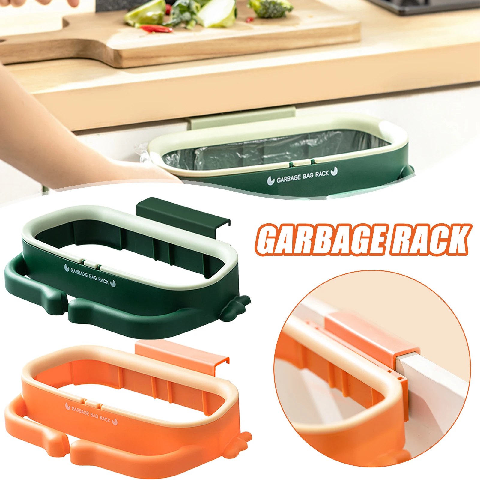 

2022 Hanging Garbage Bag Holder Wall Mounted Trash Bag Storage Rack for Kitchen Easy Installation Punch-Free for Home Cupboard