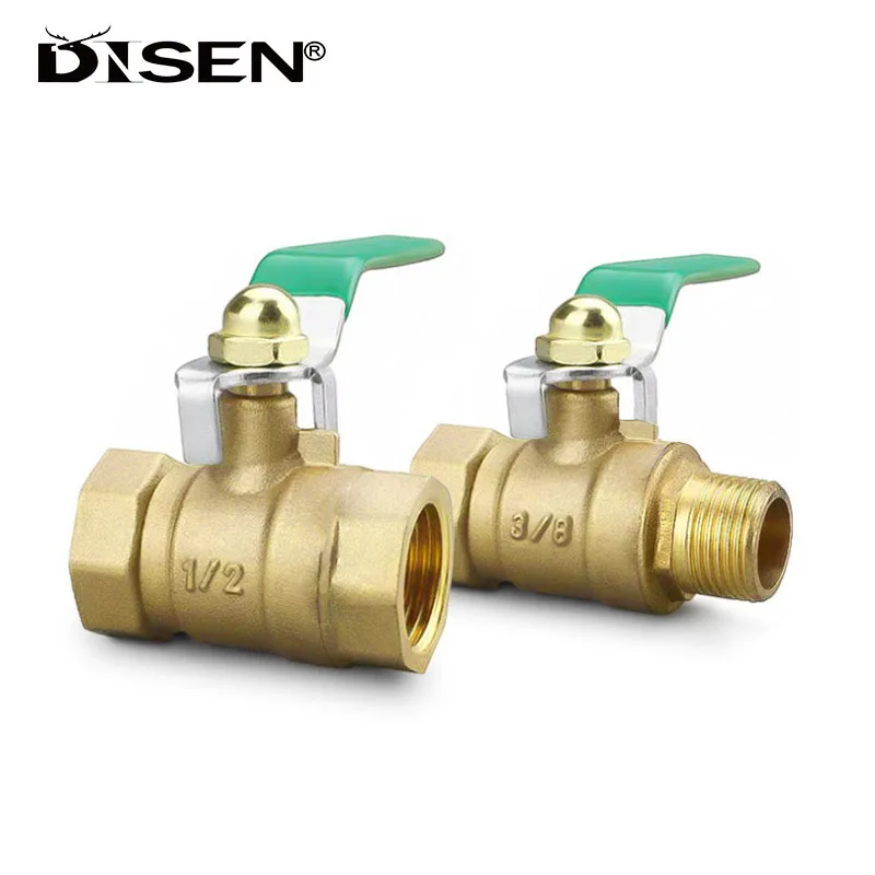 Латунный утолщенный шаровой кран с зеленой ручкой 1/8 