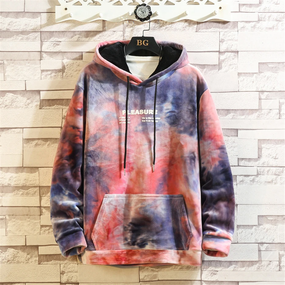 

Мужские толстовки с капюшоном Tie Dye, мужской осенний пуловер