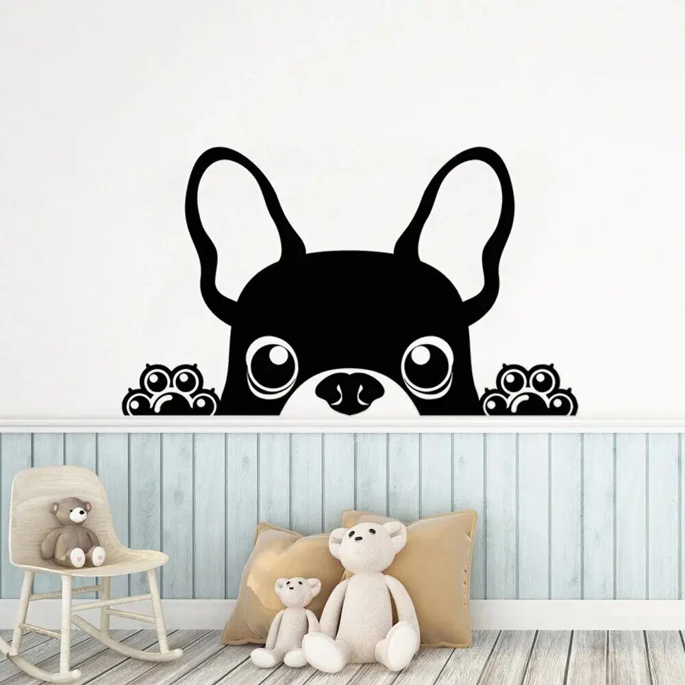 

French Bulldog Wall Stickers Puppy Dog Vinyl Decals Family Pet Shop Babys Rooms Kids Bedroom Home Decor Stickers Murals DW13535
