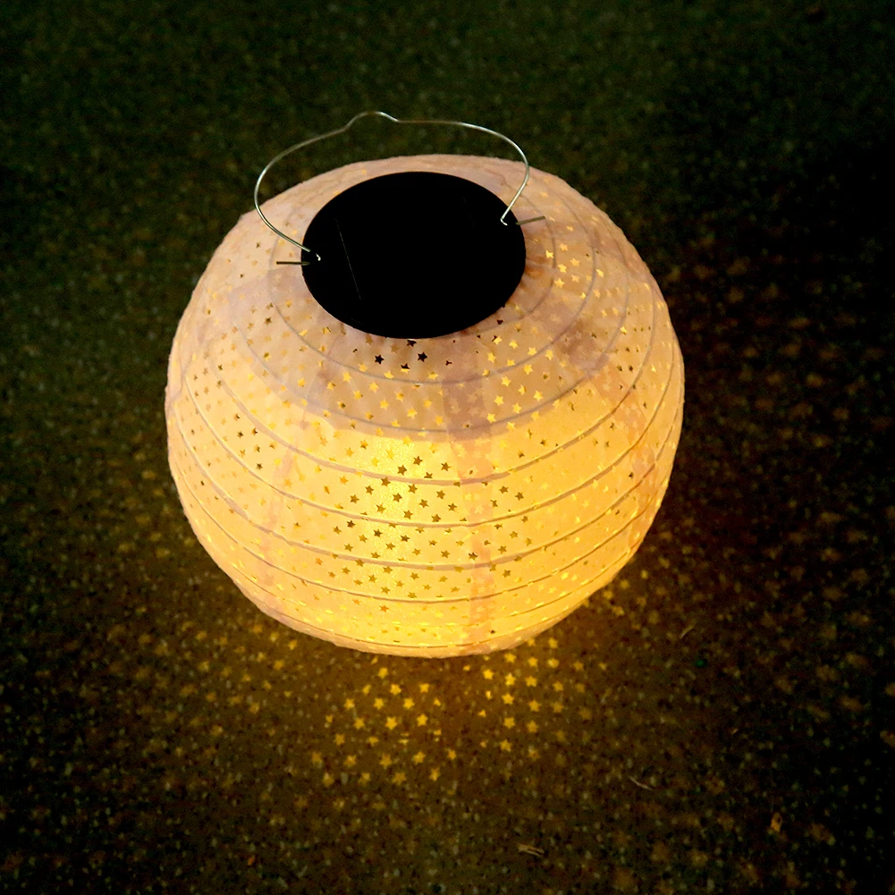 

20cm Solar LED Lantern Light Durable Classic Texture Delicate Design Outdoor Garden Wedding Decor Chinese Hanging Lamp