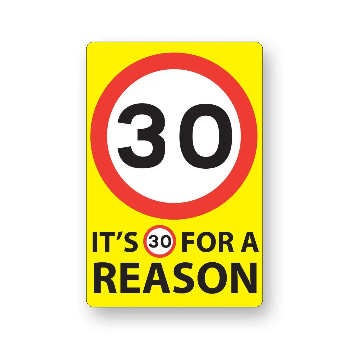 

30 Mph Speed Tin Sign Metal Plaque Wall Decor 12x8 Inches