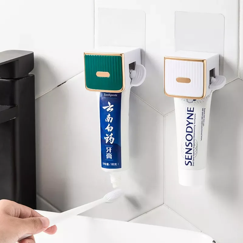 

1pc Automatic Toothpaste Dispenser Wall Mounted Toothpaste Squeezer Tube Bathroom Accessories Set Storage Rack Toothpaste Holder