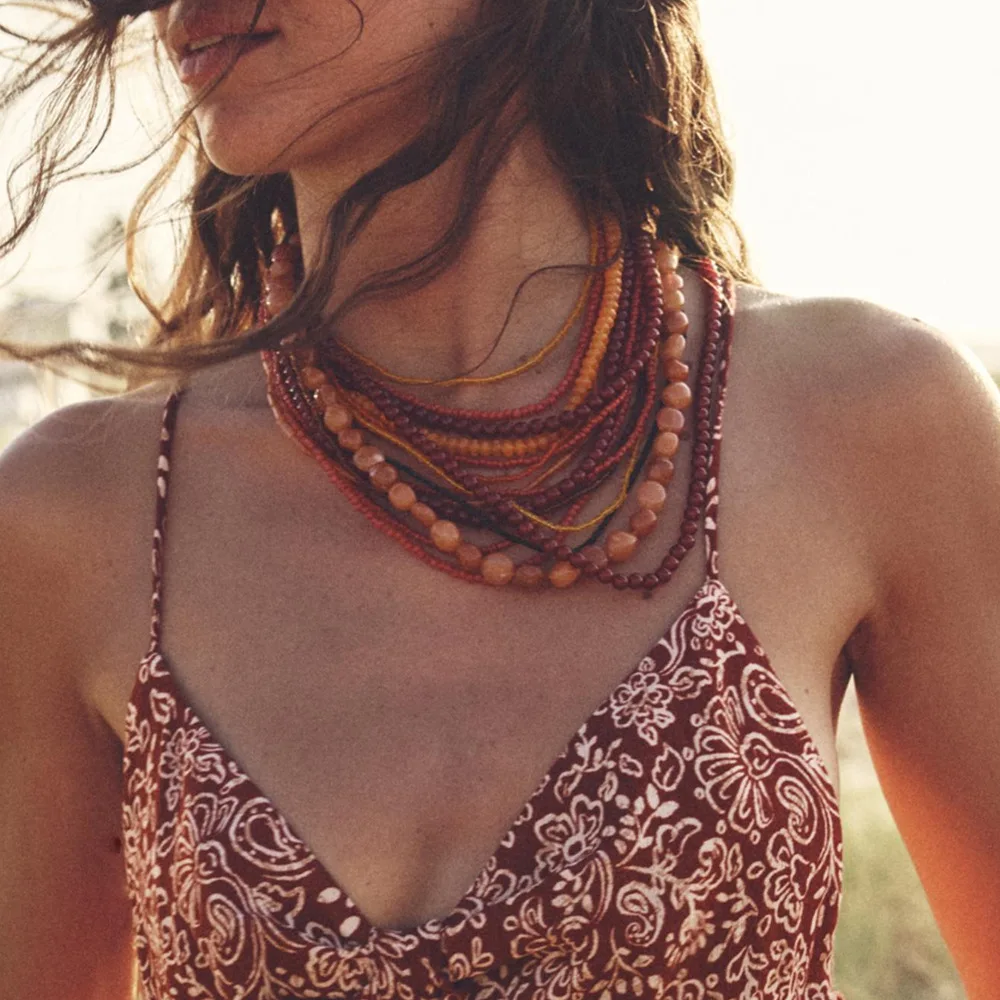 ZAA модное богемное многослойное ожерелье ручной работы из бисера