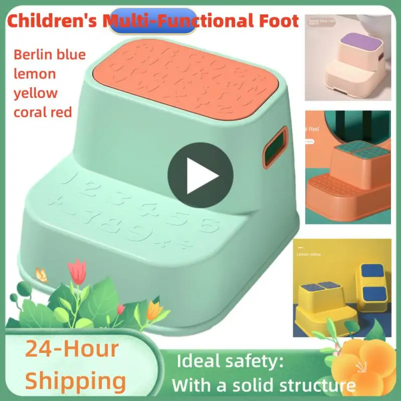 

Children's Non-Slip Ottoman Baby Potty Training Seat Cartoon Single Double-Layer Toilet Foot Stool Plastic Pedal Stool Ladder