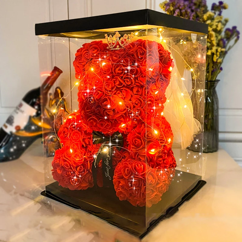And Light Rose Teddy Bear For Women Valentines Girlfriend Birthday Gifts
