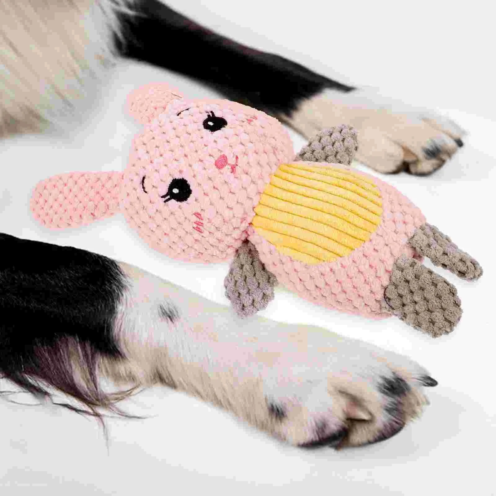 Мягкая игрушка для собак в форме кролика плюшевая кусания интерактивная прочная