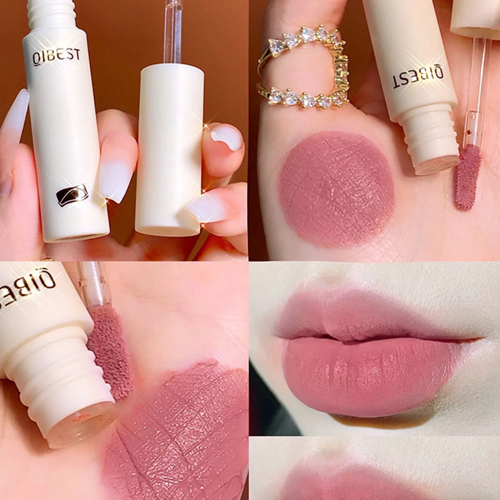 

9 Colors Lip Gloss Nude Silky Matte Chocolate Lipstick Waterproof Long Lasting Women Red Lip Tint Velvet Lip Glaze Cosmetics