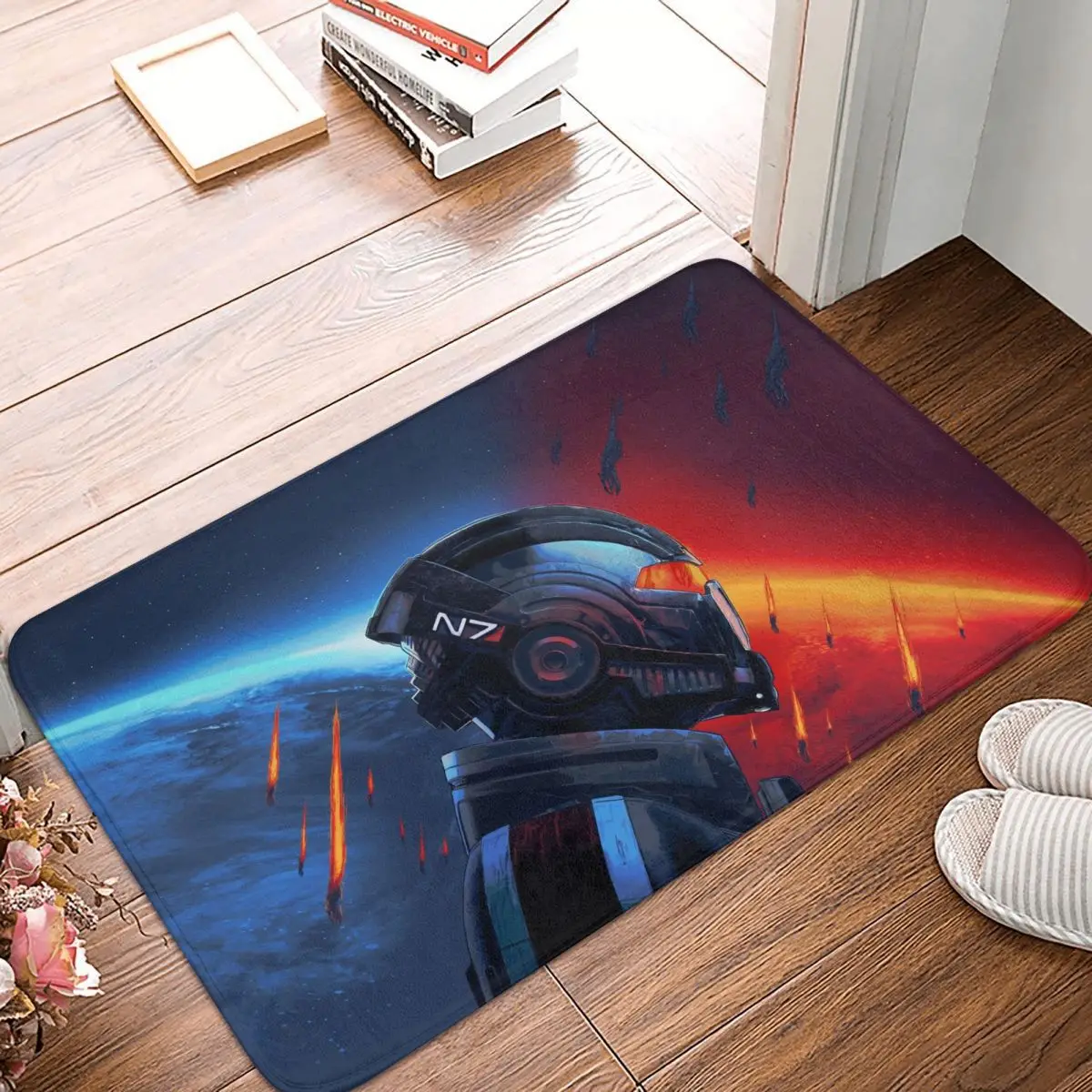 

Игровой коврик для ванной Mass Effect Asari, шлемы, Придверный коврик, кухонный ковер, уличный коврик, украшение для дома