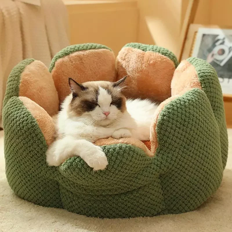 

Comfort Winter Warm Soft Bed Washable Petal Nest Comfortable Sleeping Dog House Pet Supplies Accessories