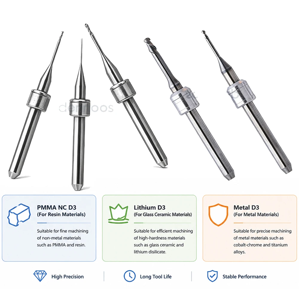Фото Фрезы Sirona MCX5 с хвостовиком D3 для стеклокерамики/ПММА/металла, зуботехнический инструмент для фрезерования MCX5 №2