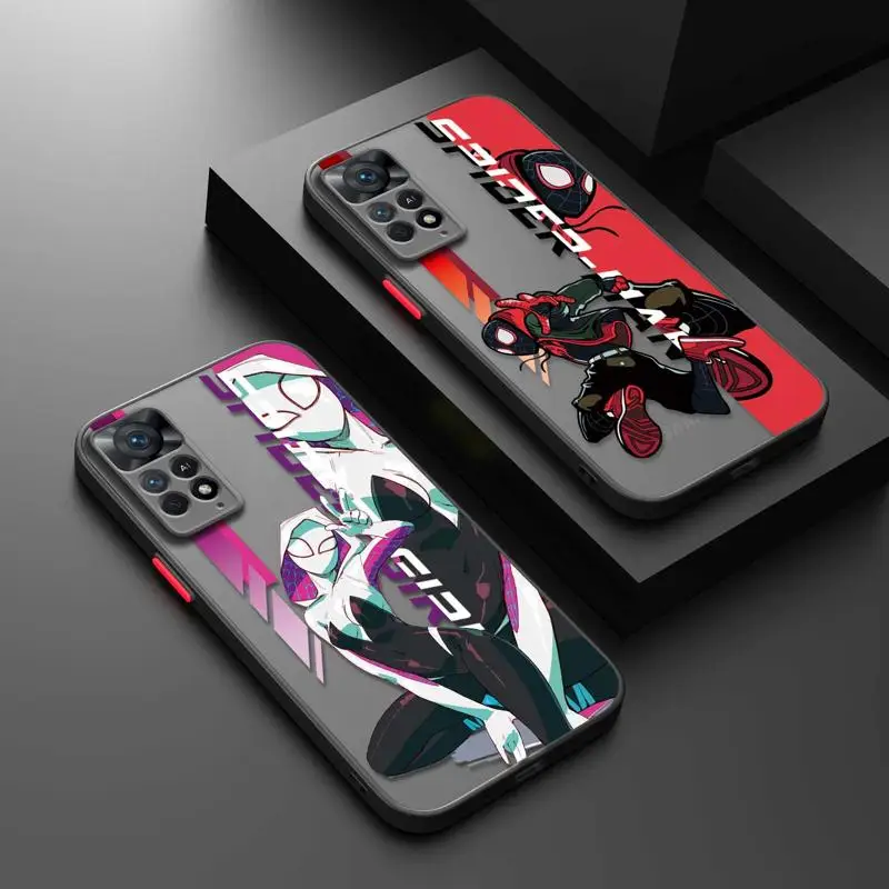 

Spider Man Miles Gwen Punk Hobie Matte Case For Xiaomi Redmi Note 12 7 8 9 8T 11T 8 10 Pro 9S 10S 11 11S for Redmi 9A 9 12C K40