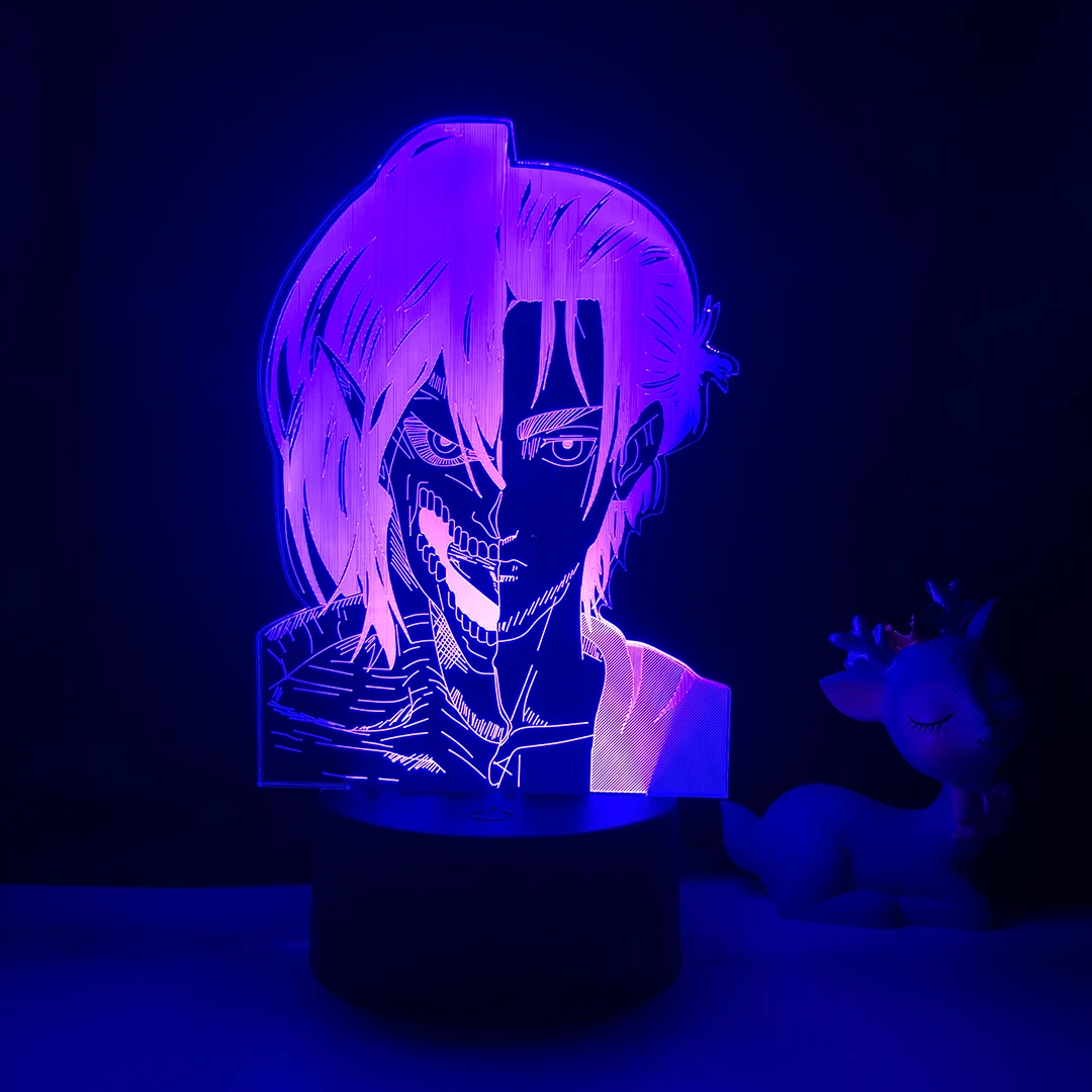 

Anime Light Attack on Titan 4 Eren Yeager For Home Decor Decoration Bedroom Colorful Changing USB Sensor Led Lamp Dropshipping