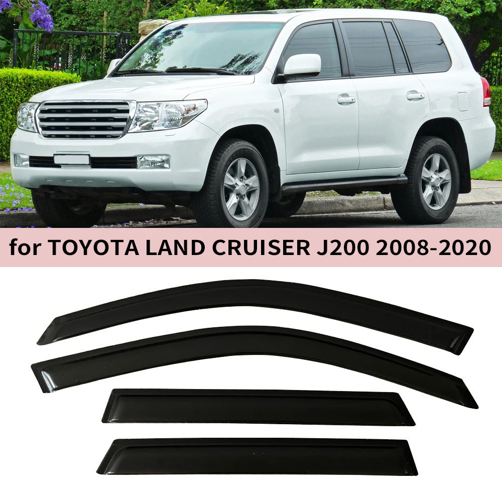 

Оконный козырек для TOYOTA LAND CRUISER LC200 2008-2020, ветровые дефлекторы, защита от дождя, дверной козырек, вентиляционные шторы, внешние детали вентилятора