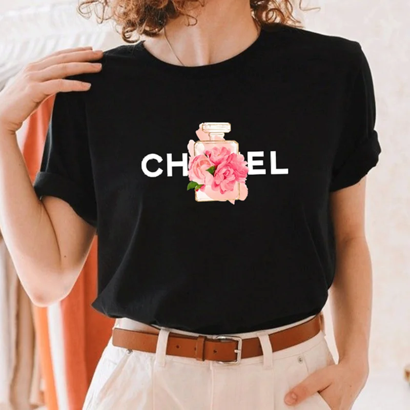 

Women's 3D Printed Letter Short Sleeve T-shirt, Round Neck Top, Women's Fashion Street Clothes,