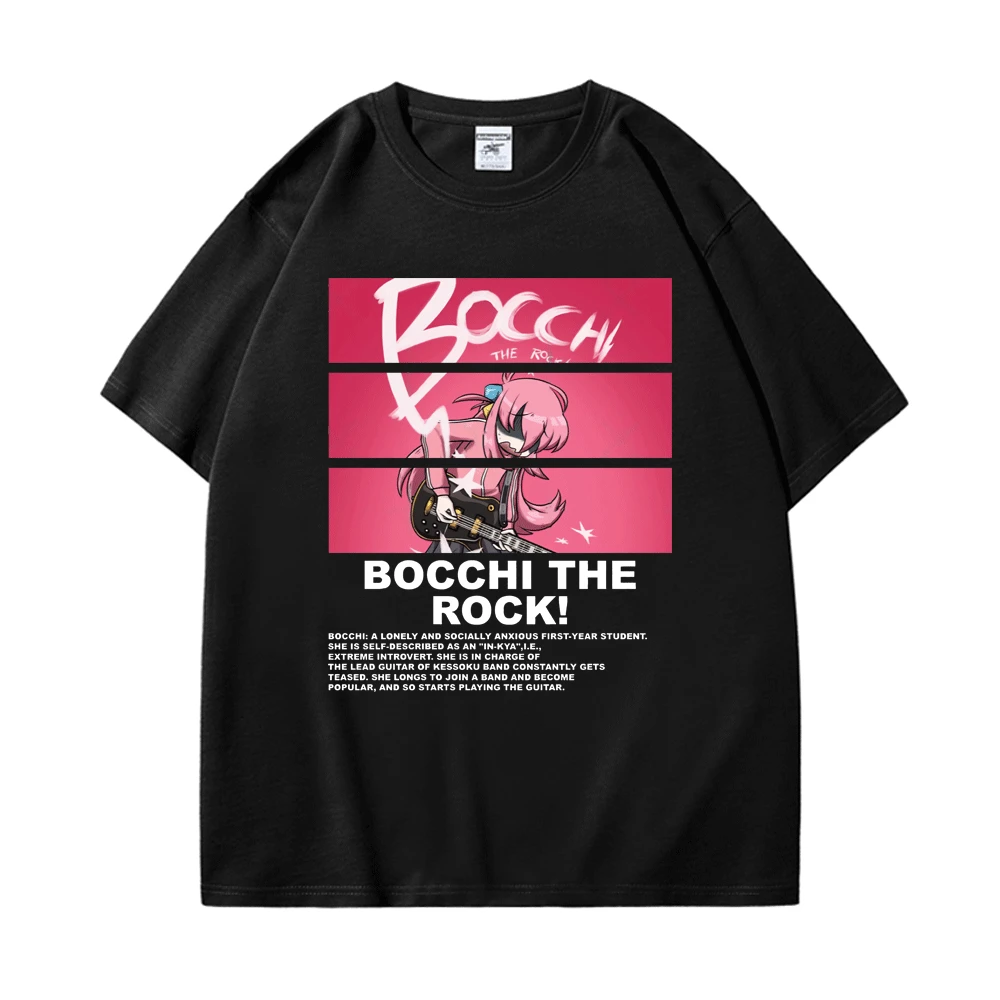 

Japanese Anime Bocchi The Rock Hitori T-Shirt Men Women Manga Graphics Print T Shirt Vintage Trend Short Sleeves Tees Streetwear