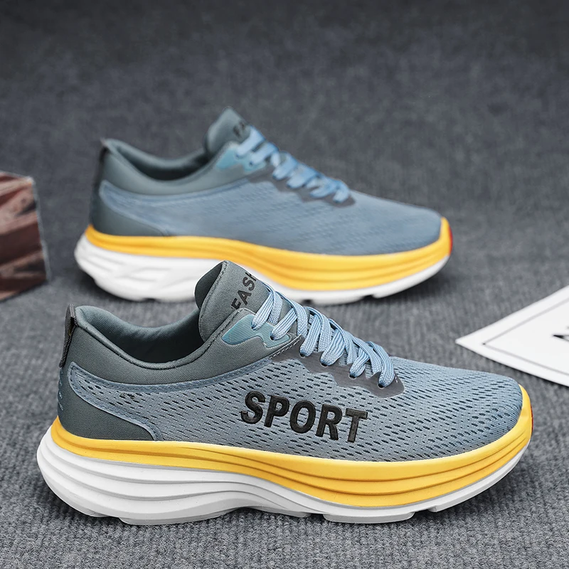 Men sneakers Lightweight Cushioning Outdoor Road Running Shoes Marathon Trail Sport Shoes Elastic Men Walking Tenis Masculino