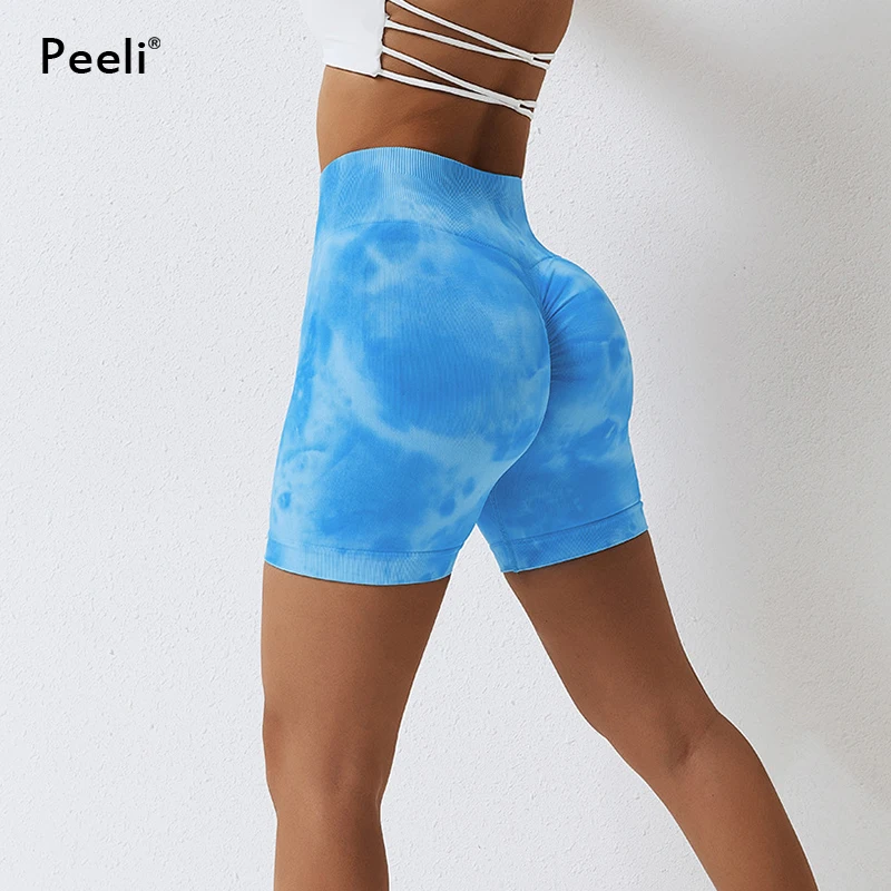 

High Waist Gym Short Elasticity Breathable Scrunch Butt Yoga Shorts Women Printed Push Up Running Sports Shorts Womens Clothes