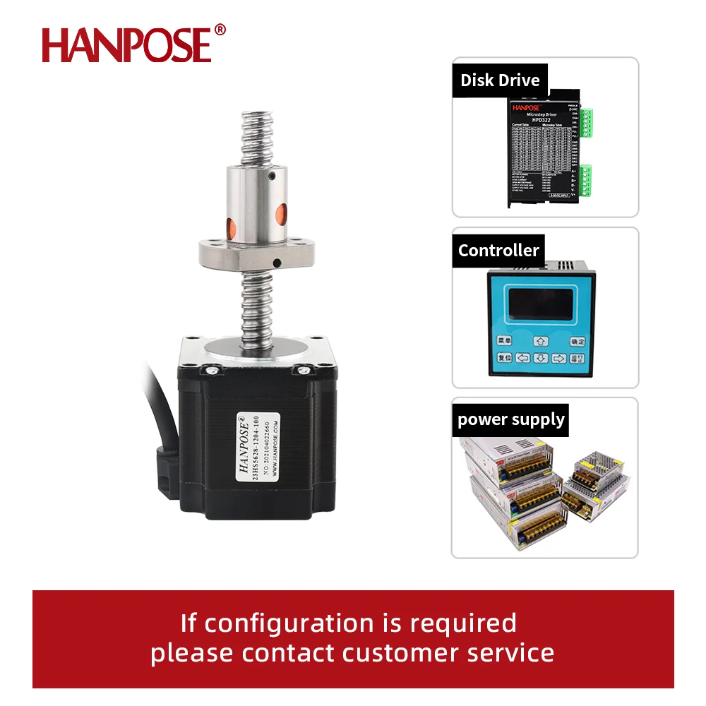 Шарико-винтовой двигатель 1 шт. 2 фазы 56 мм 126 Н. см 23HS5628 с SFU1204 100 200 300 для 3D-принтера