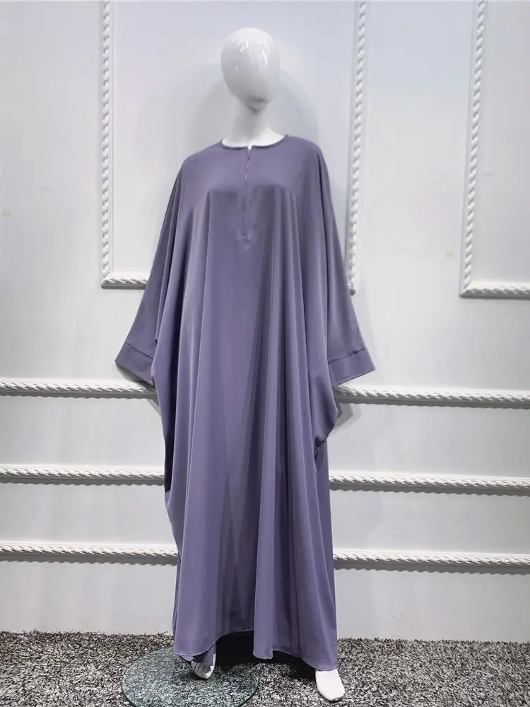 Модное шелковое мусульманское платье Abaya Dubai женское кружевное Abayas длинное