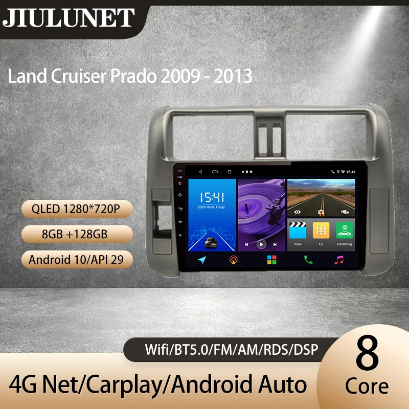 JIULUNET для Toyota Land Cruiser Prado 150 2009-2013 Carplay Ai Voice автомобильное радио мультимедийный