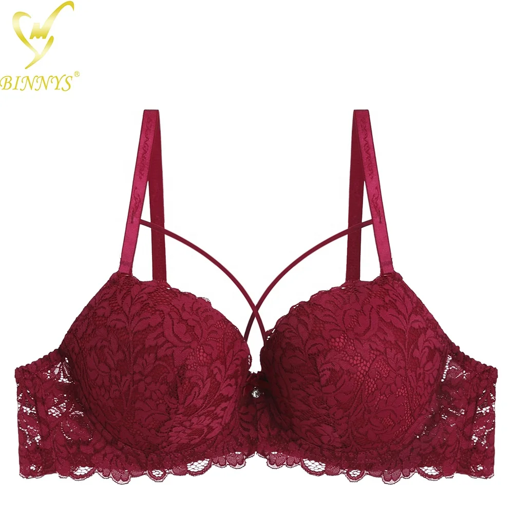 BINNYS Bras for Women C Cup High Quality Lingerie Sexy Underwire Femme 3/4 Cup Ladies Spandex Lace Bra