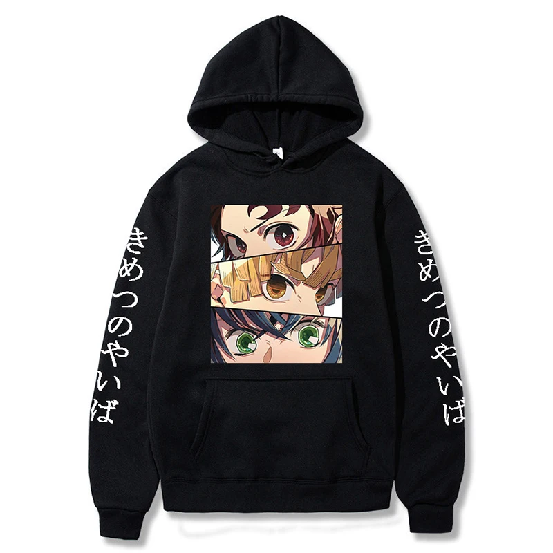 

Anime Demon Slayer Blade Tanjiro Print Hoodie Long Sleeve Trend Street Men's Sportswear Hooded Hip Hop Jumper