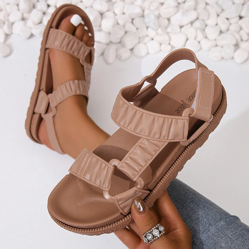 

Summer 2023 Women Sandals Flats Platform Casual Shoes Slingback Fashion Thick Slippers Summer Designer Slides Women Flip-flops