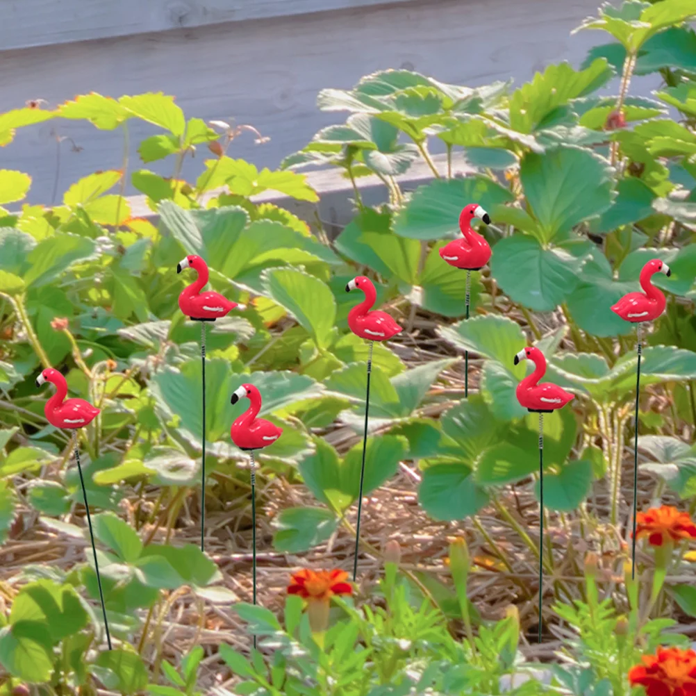 

5 Pcs Crafts Flamingo Decor Ornaments Yard Flamingos Outdoor Plastic Decorations