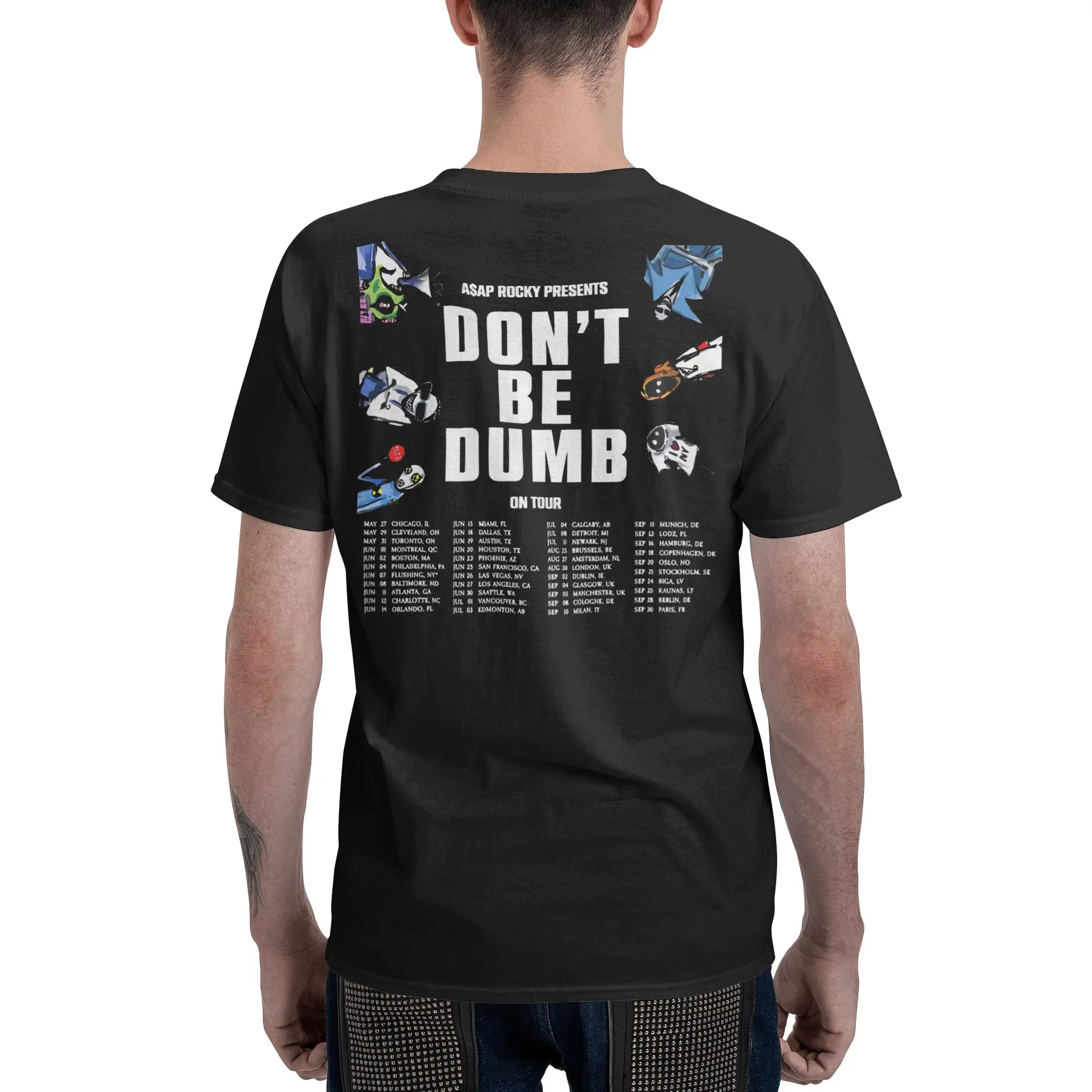 Футболки Asaps Rockys Don’t Be Dumb Tour 2026 для мужчин и женщин, забавные футболки, мерч, 100% хлопок, одежда в подарок (art.: 3920dcdee7efc) - 3920dcdee7efc