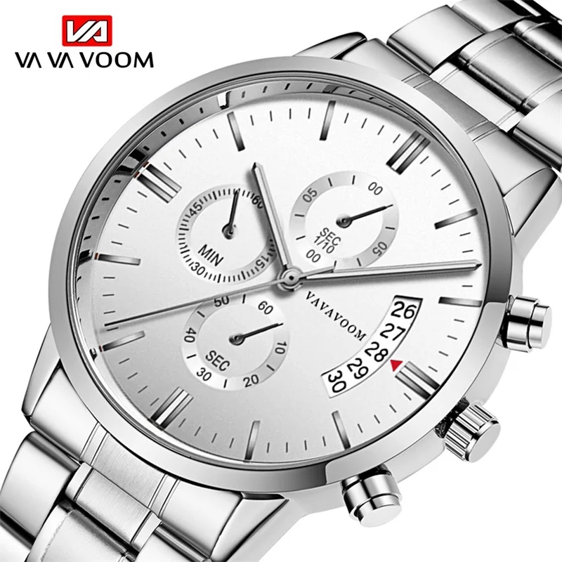 

Stainless Steel Men Watches Luxury Top Brand Fashion Casual Dress Quartz Wristwatch Relogio Masculino Business Calendar Watches