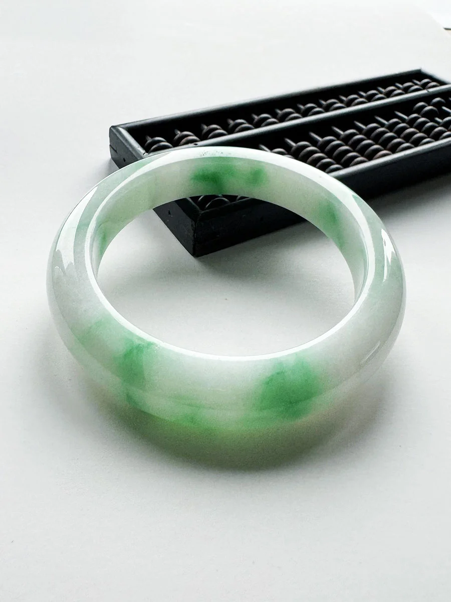 Браслет из натурального нефрита с нефритовым лесом большое кольцо рот 66 ледяное