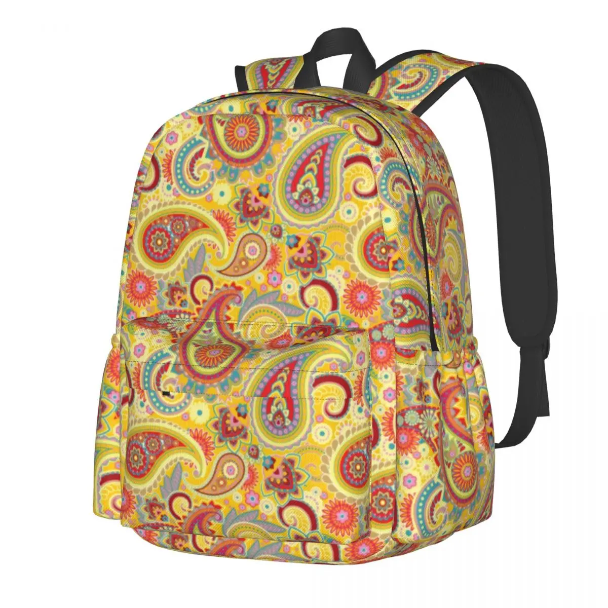 

Желтый рюкзак в стиле ретро с пейсли, мужские большие рюкзаки в стиле ретро, хиппи с принтом, Полиэстеровые эстетические школьные сумки, выс...