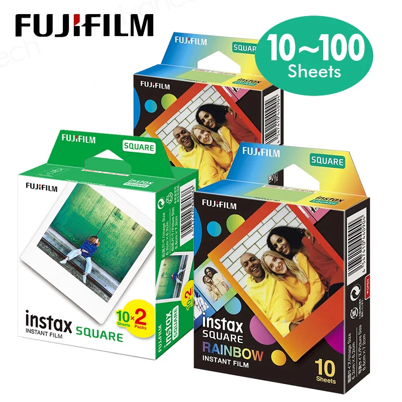 

Оригинальная квадратная мгновенная белая пленка Fujifilm Instax, 10 листов для камер Fuji SQ1, SQ6, SQ10, SQ20, SP3, гибридный формат