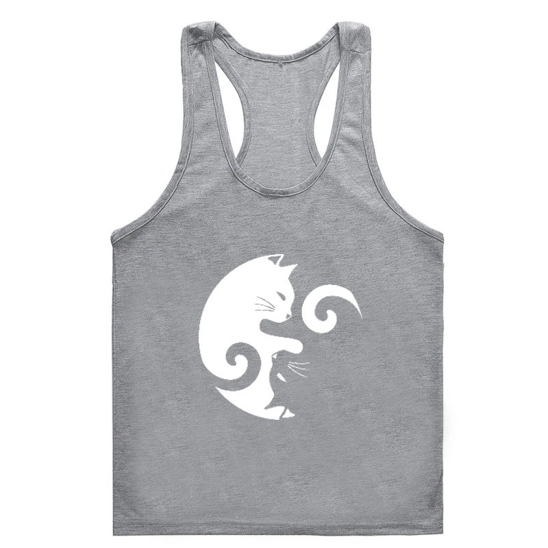 

COOLMIND QI0234A 100% cotton sleeveless o-neck men tank Gym t-tank top mencasual street style 2023 new design loose Gym t-tank t