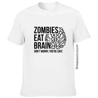 mens t shirt zombies eat brains youre safe print summer casual funny clothing t shirts for male harajuku top graphic tees men